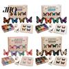 Entspannende Bastelprojekte 3D Perlen Schmetterling Set, Kleines Tier DIY Handgemachtes Kunst Set für Erwachsene mit Anleitung, Süßes 4er-Pack Schmetterlinge Perlenstickerei