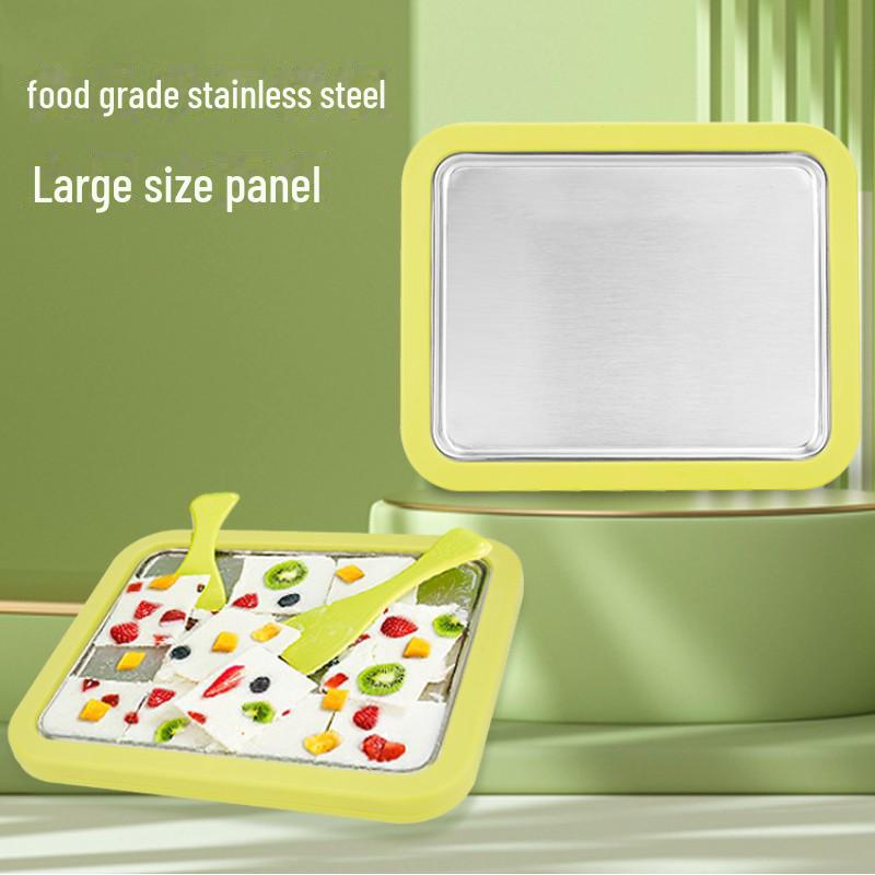 DIY Fried Yogurt & Ice Cream Maker - Home Use, Kid-Friendly Ice Tray, 304 Stainless Steel