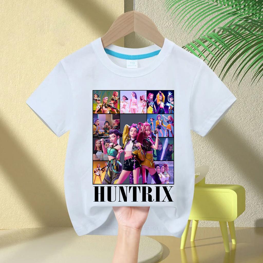 T-Shirts Girls Children's T-shirt Cartoon Printed Fashion Casual Top Crew Neck Cartoon Girl T-Shirt Casual Girl Clothes