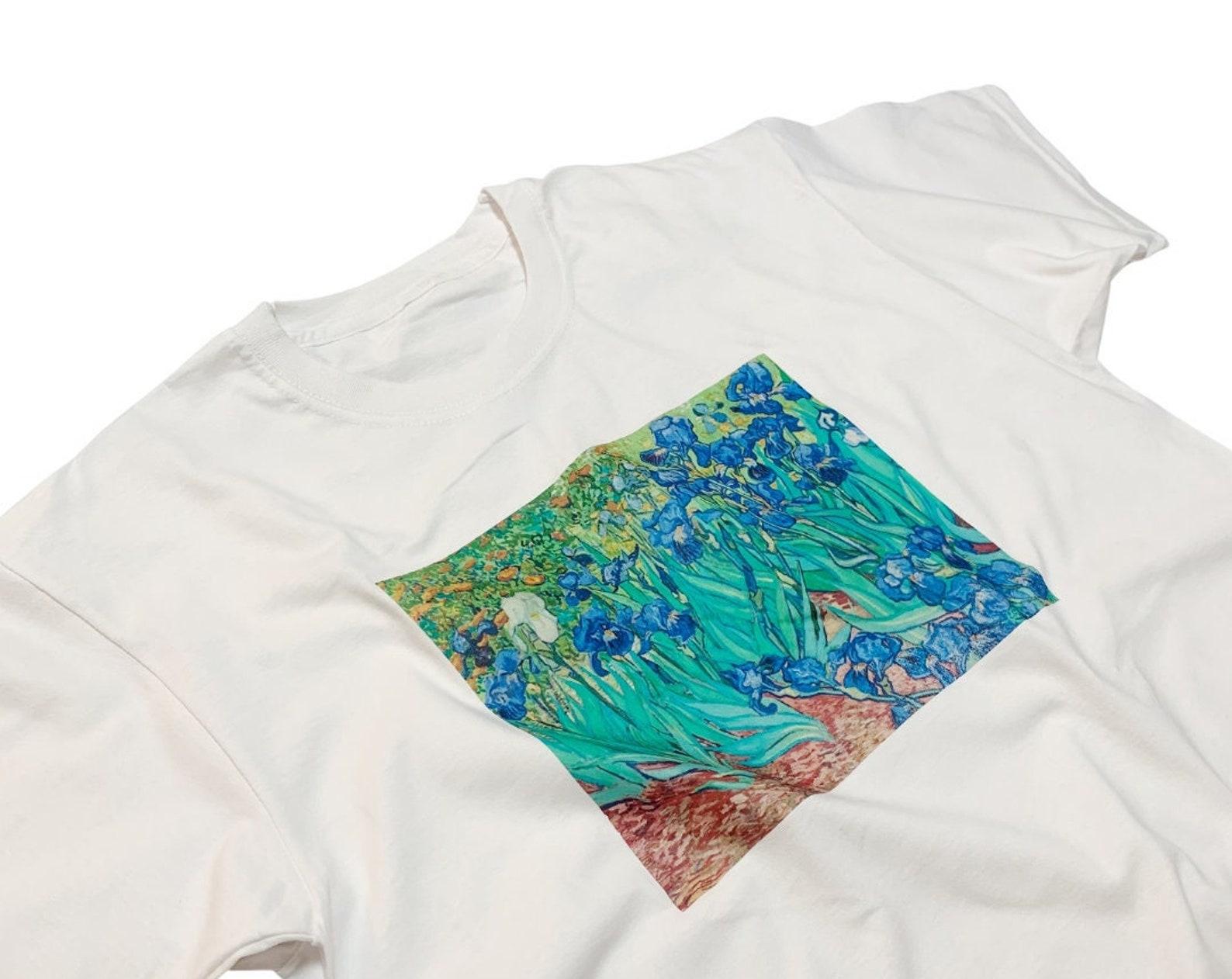 Van Gogh Irises T-Shirt Lily Pads Flower Famous Art Graphic T-Shirt M