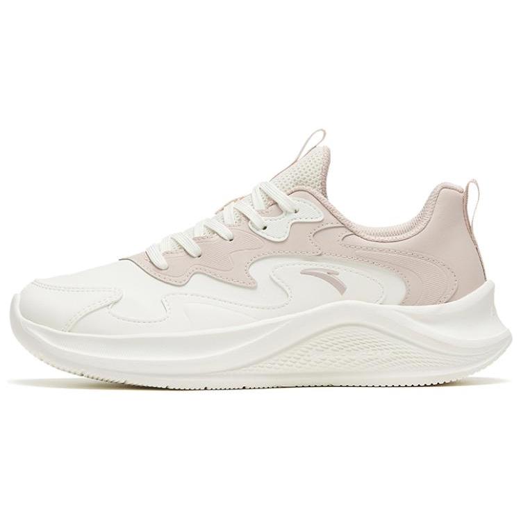 New Anta Walk Wear Resistant Height Increasing Low Top Running Shoes Women's White Pink 922315573-7
