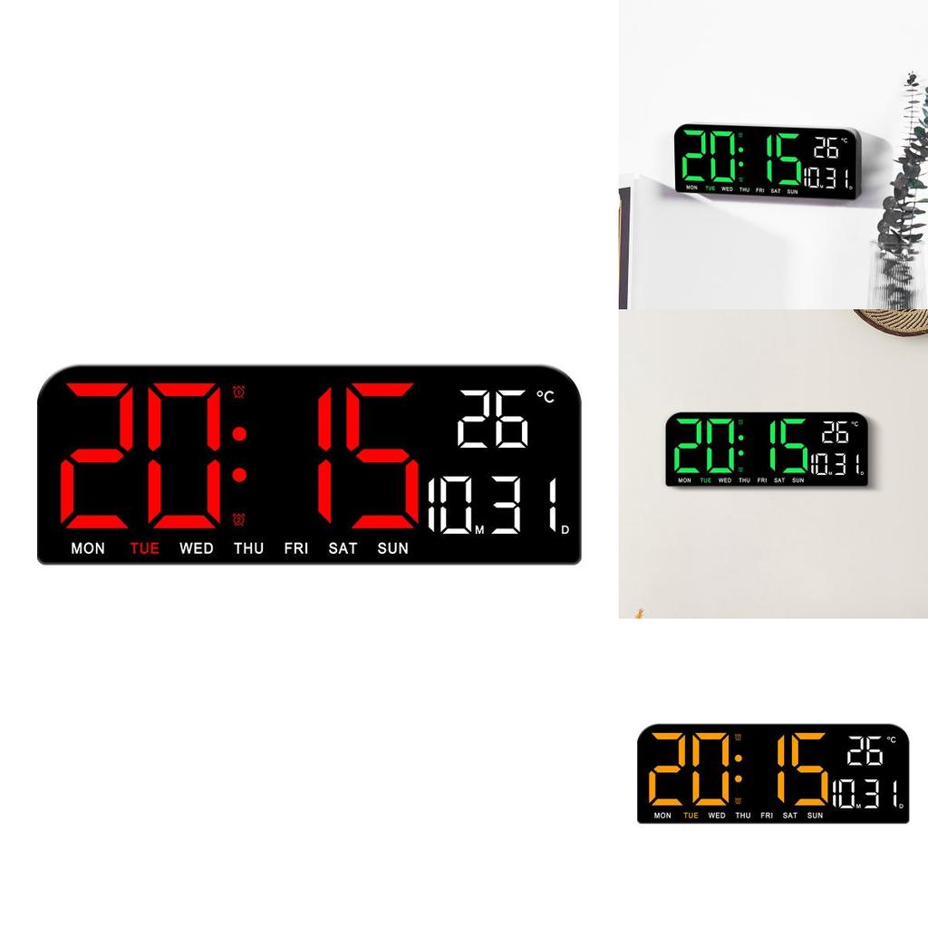 Modern Minimalist Led Desk Clock With Temperature Calendar And Alarm For Home Office Decor