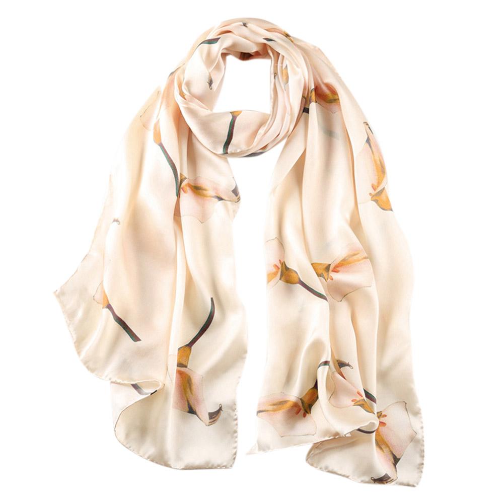 

Women Stylish Mulberry Silk Scarf Beach Sun-screen Chinoiserie Scarf Fashionable Tippet Festival Gift 172cm*55cm#1