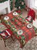 Red Christmas Plaid Printed Tablecloth Christmas Theme Tablecloth Suitable for Christmas Party Decoration Kitchen Table Decorati