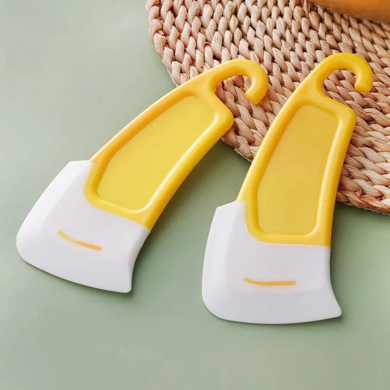Cleaning Silicone Spatula Kitchen Scraper Soft Blade Scraper Brush Dirty Pot Dishes Rubber Cleaning Spatula Pot Cleaning Tool