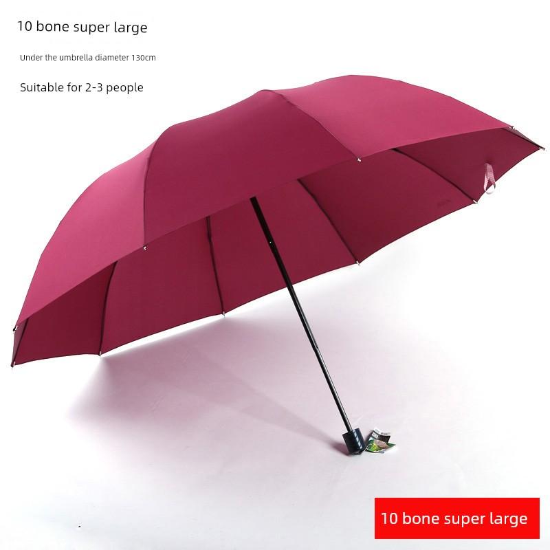 Paradise Umbrella Sun Protection Folding Umbrella Oversized Umbrella Three-Person Sun Umbrella Men and Women Double Black Glue Sun Umbrella UV