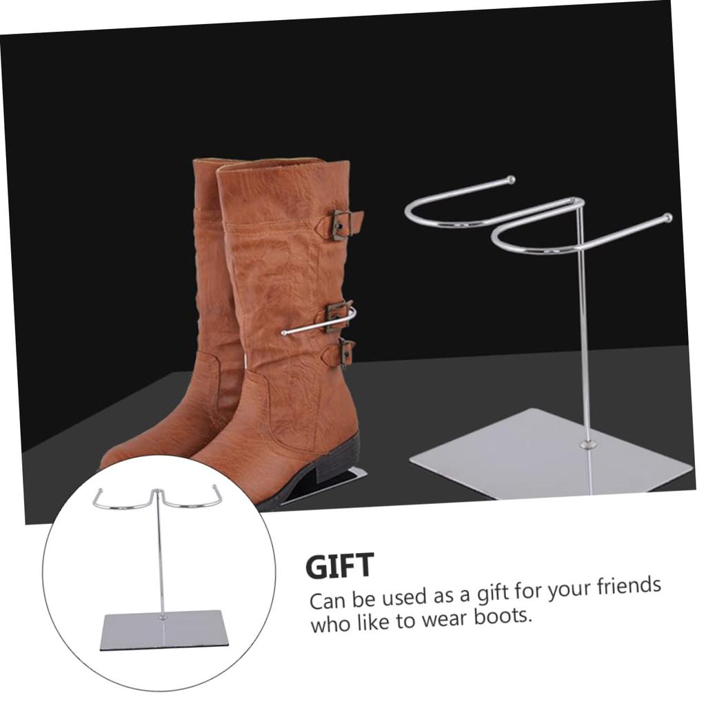 NUOLUX Metallic Shoe Display Stand, Shoe Storage Rack, Metal Shoe Rack, Standing Boot Rack, Easel Stand for Display