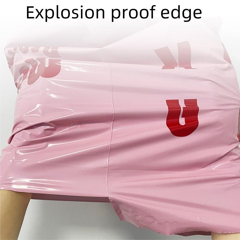 100 Adet/paket Plastik Kargo Poşeti TEŞEKKÜR Kalp Desenli Zarf Kurye Çantası PE Su Geçirmez Kalınlaştırılmış Ekspres Posta Ambalaj Çantaları