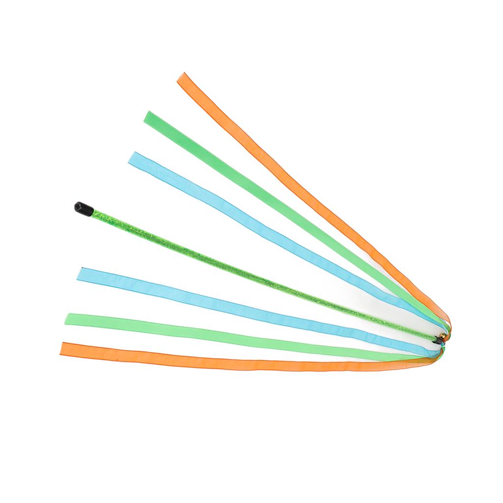 Cat Wand Toy Interactive Soft Colorful Strings Boredom Relief Kitten Teaser Stick for Indoor