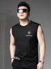 European Style Round Neck Vest for Men, Summer Casual Undershirt, Trendy Letter Print Sleeveless T-Shirt, Men's Tank Top