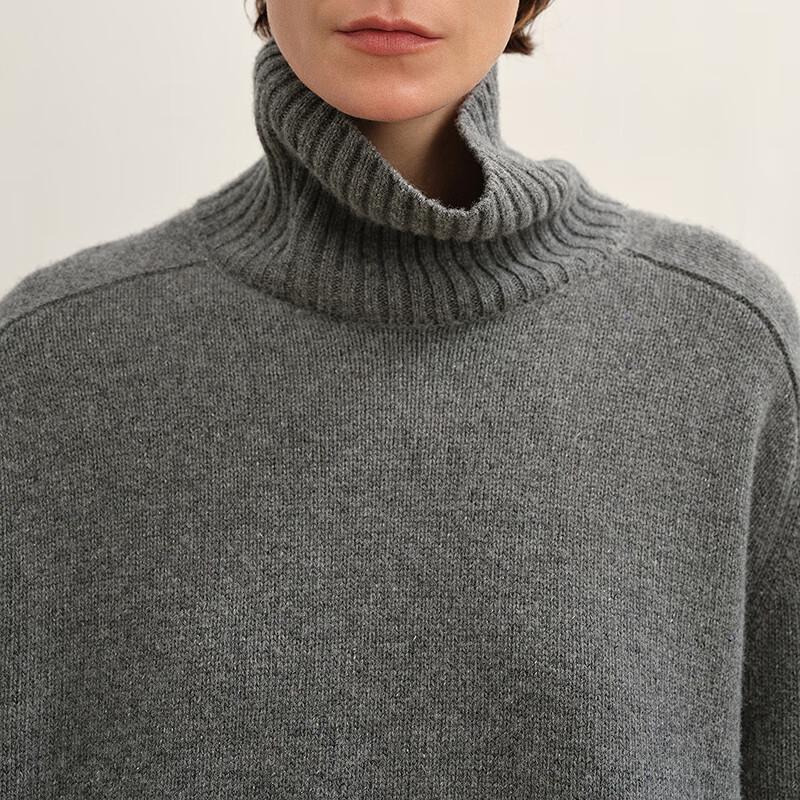 LESS Women's High-Neck Cashmere Blend Pullover Sweater