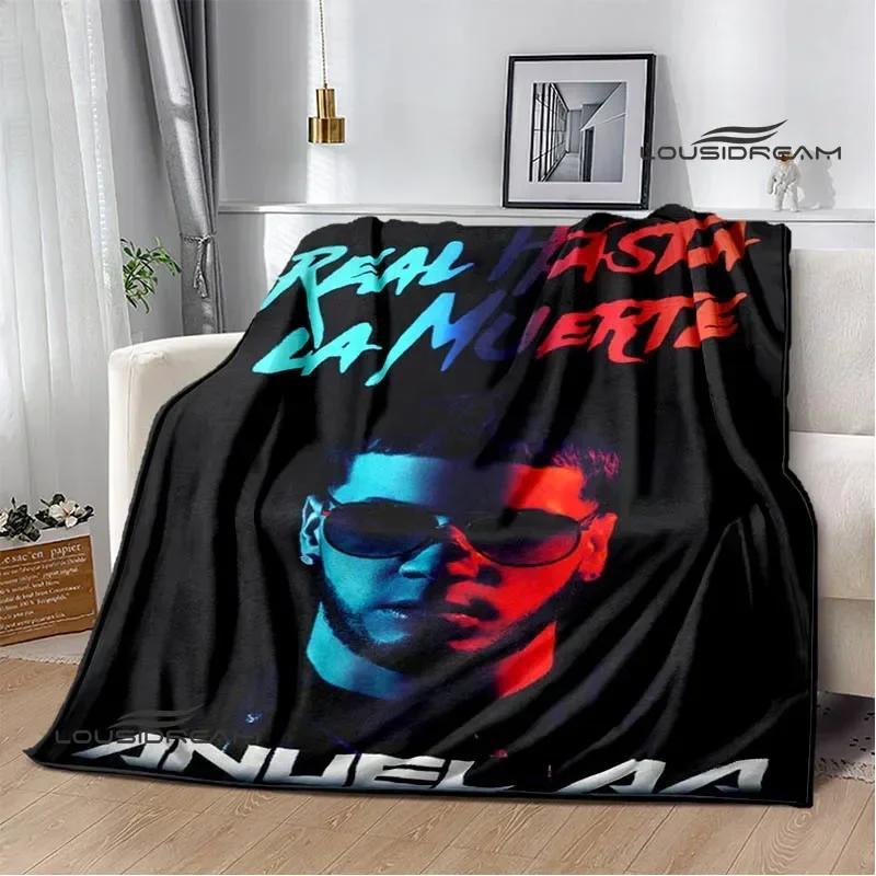 Rapper Anuel AA printed blankets Picnic blanket Flannel Warm blanket Soft Cozy Blanket Travel Blankets bed linings Birthday Gift