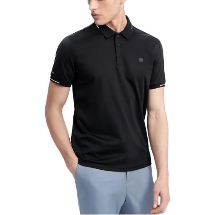 FILA Polo Shirts Men's Black Polo Collar Moderate Straight Fit F11M327106FBK