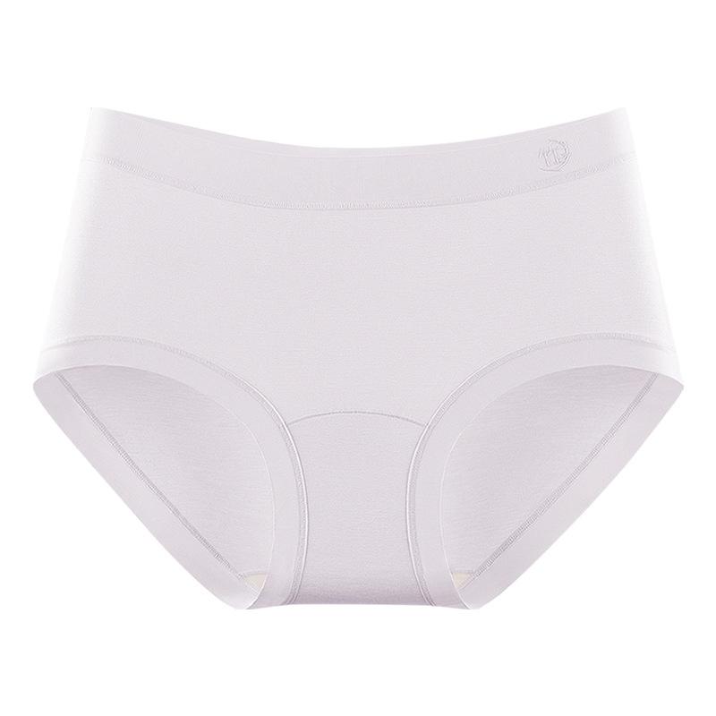

Plus Size Female Summer Cotton Anti-bacterial Extended Crotch Breathable Waist Triangle Briefs M лиловый