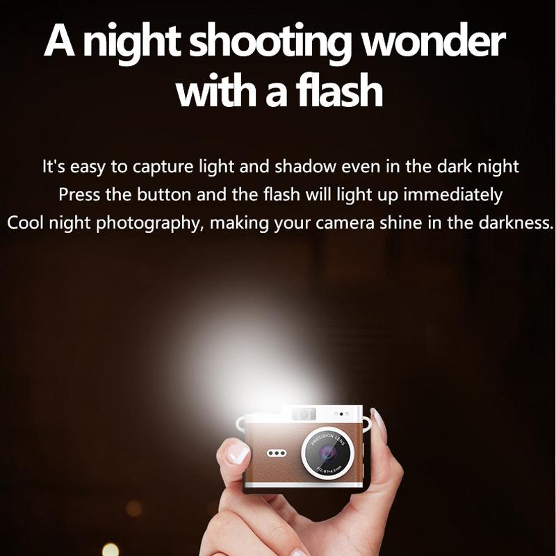 Retro Digital Camera 1080P Video Recorder LED Fill Light Keychain Camera 0.96 Inch IPS Screen Portable Mini Digital Camera