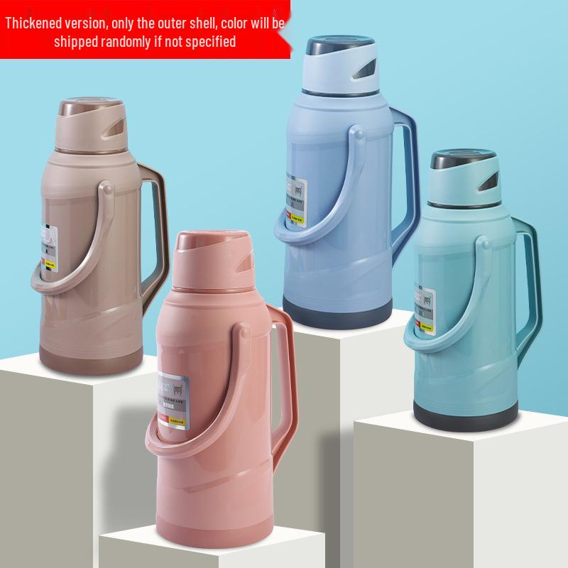 Leather-Covered Glass Liner Thermos Bottle for Dorms - Keeps Water Hot
