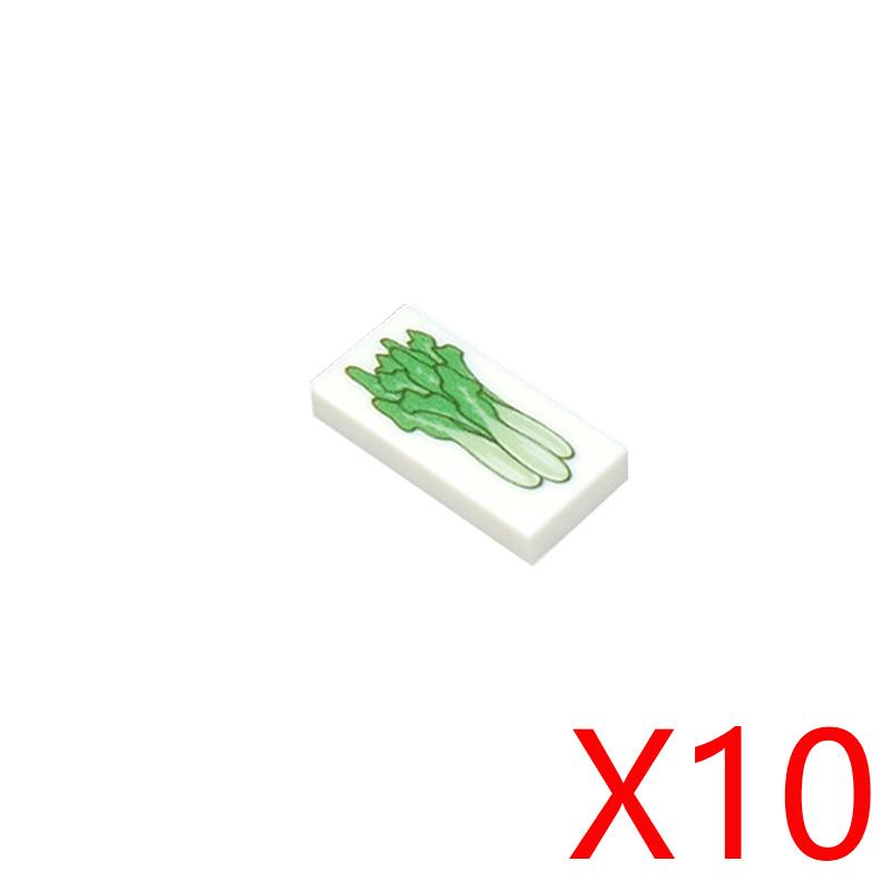 MOC City Food Building Blocks Vegetable Fruit Banana Pizza Chicken Dessert Wine Glass Printed Accessories Bricks Kids Toys N11