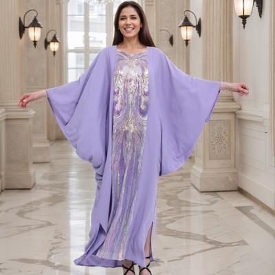 Plus Size Boho Kaftan Dress, Women's Plus Maxi Cover Up Dress