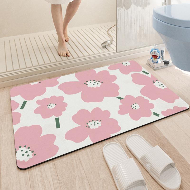 Small Fresh Bathroom, Diatom Mud Floor Mat, Toilet, Toilet, Kitchen Non-slip Foot Mat, Door Mat At the Entrance of the Door