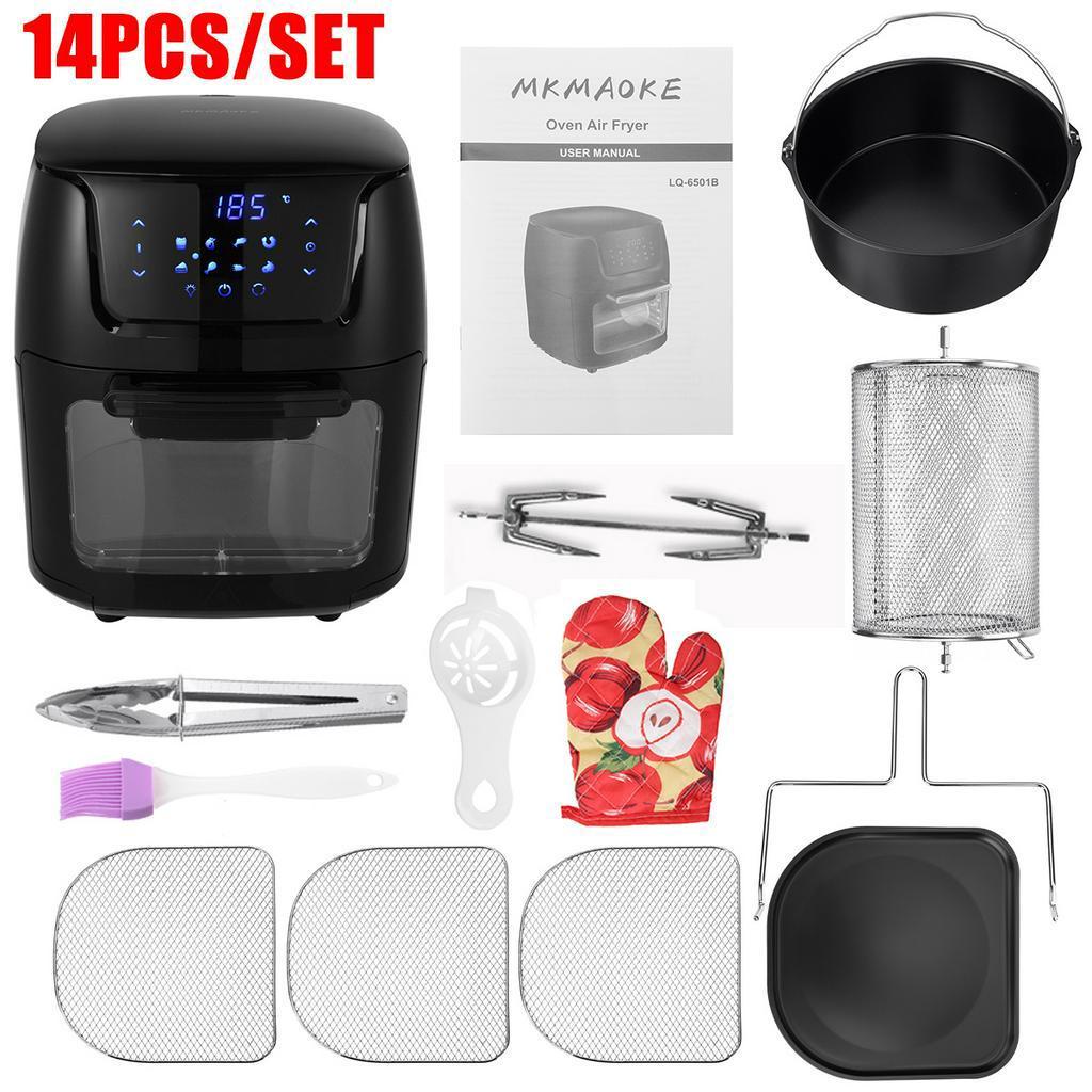 1800W Electric Touch Digital Airfryer Rotisserie Dry Large Cooker 12L Air Fryer Oven