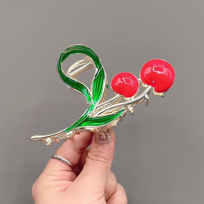 Stilig Fresh Temperament Oil Drop Floral Metal Shark Hair Clip