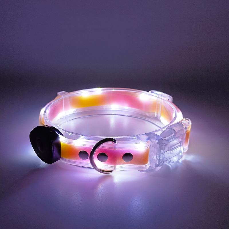 LED Leuchthalsband USB-Aufladung Haustierhalsband mit Licht PVC Geflochtenes Gurtband Hundeleine Leuchtendes Hundehalsband