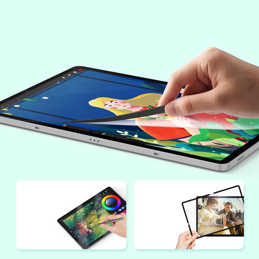 DUX DUCIS Naad Serie für Samsung Galaxy Tab S9+/S8+/S7+/S7 FE Paperfeel Displayschutzfolie Wiederverwendbare Nano-Technologie