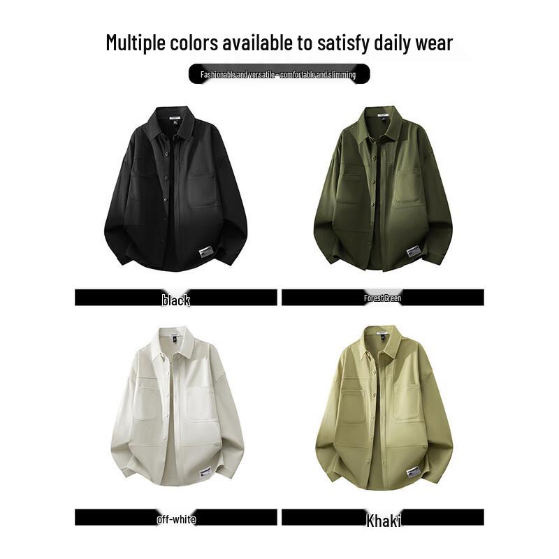 :CHOCOOLATEit Men's Japanese Retro Workwear Long Sleeve Shirt Jacket