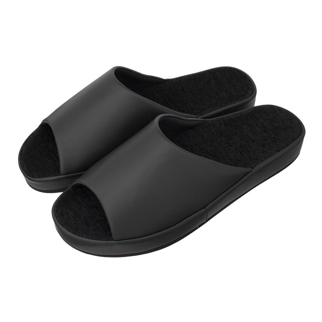 Okamura Foot Comfort Made in Snug Comfortable Slippers, Color, 30cm, Black, HECE6907BK, Japan, Fit,