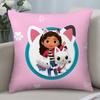 Federa Cuscino Gatti Casa delle Bambole di Gabby per Bambini Copricuscini Corti in Peluche Decorazione Divano Regalo Casa Stampa Double-Sided Federa Cuscino