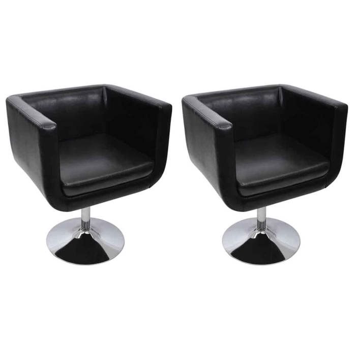 Fauteuil Ajustable Moderne Club Noir 2 pièces 160440