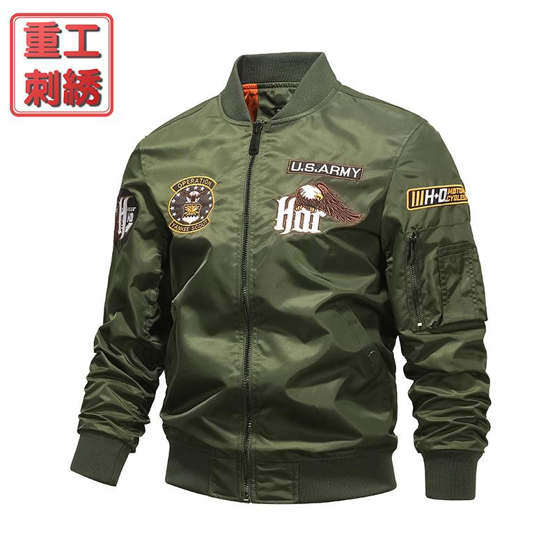 

Air Force MA1 Pilot Jacket Men s Heavy Industry Embroidered Baseball Eagle Coat Work Trendy XXXXL