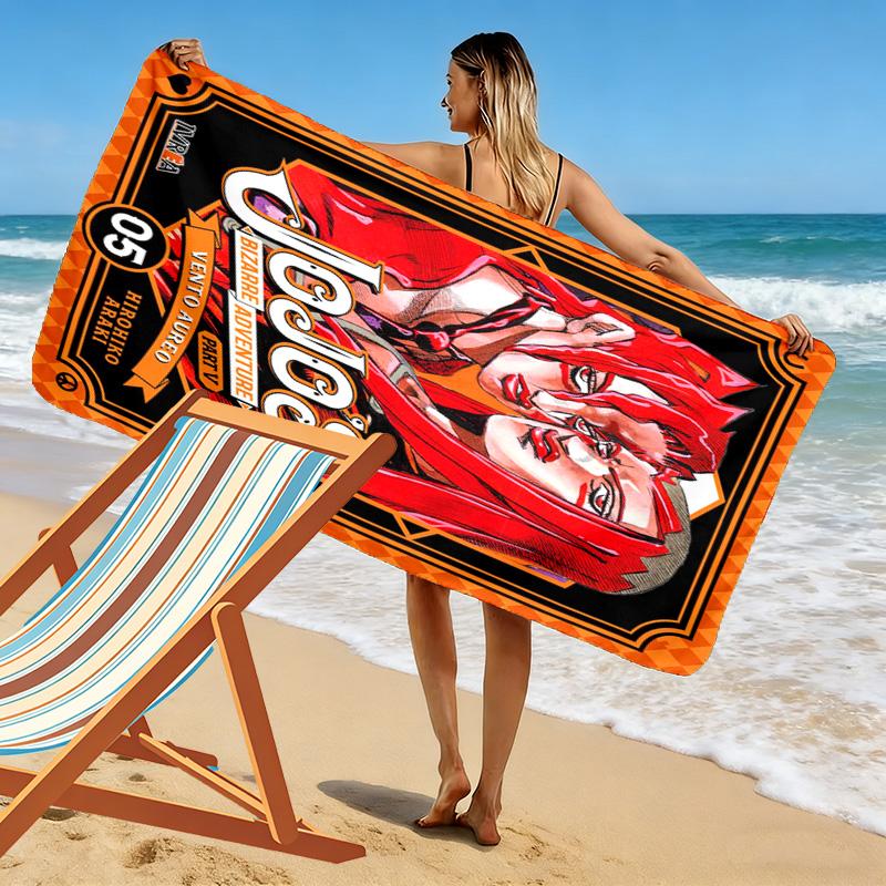 Vento Aureo: Duo's Epic Journey beach towel beach soft seaside Absorbent bath towel quick-drying swim towel beach towel Outdoor picnic beach mat