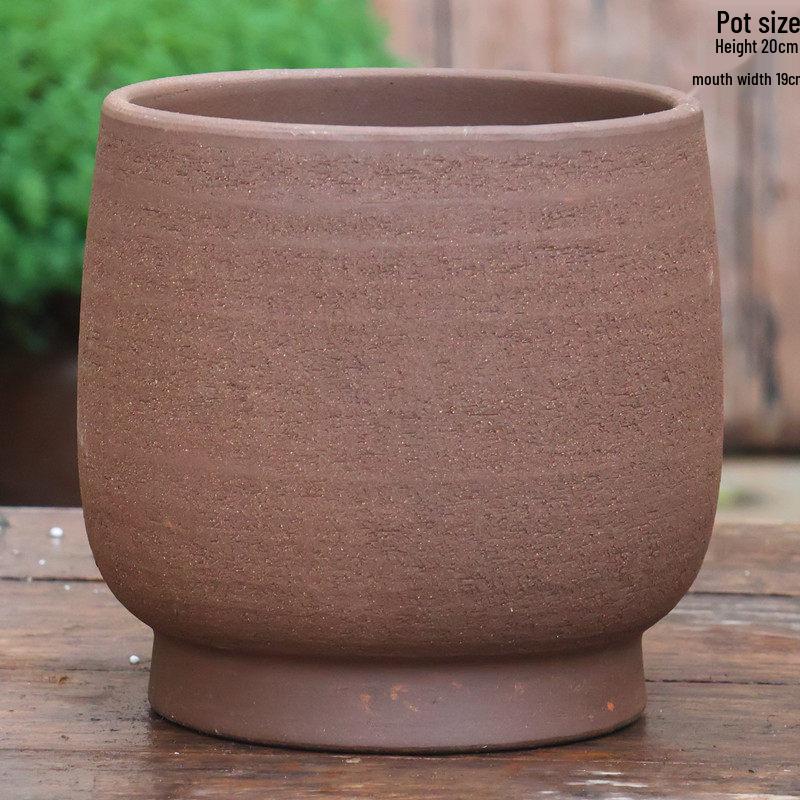 Retro Handmade Large Ceramic Flower Pot for Succulents and Green Plants, Ideal for Home and Landscaping Use