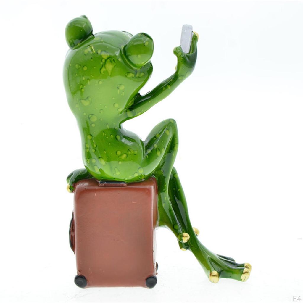 Frog Statue, Fairy Garden Yard Patio Resin Animal Figurine, Desktop and Lawn Decor