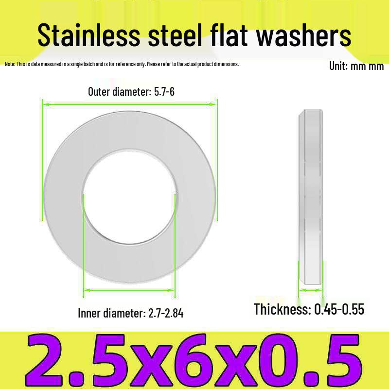 Stainless Steel Flat Washer Gasket, No Burrs, GB97 Standard (201/316/304)