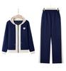 Stylish Spring & Autumn Sports Suit for Women: Age-Defying, Elegant Two-Piece Set for Middle-Aged & Elderly Moms.