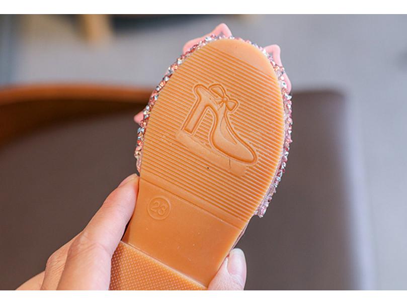 2023 Frühling/Sommer Koreanische Strass Weichsohle Mädchensandalen - Prinzessinnenstil Tanzschuhe