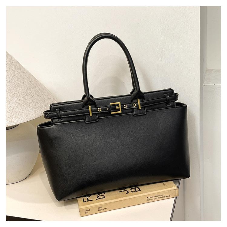 Retro Kelly Bag, Large Capacity Handbag, Women s New Style, Commuting High-end Feel, Tote Bag, Single Shoulder Armpit Bag чёрный