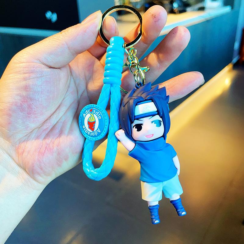 10cm Anime Naruto Uchiha Sasuke Hatake Kakashi Cartoon Model Doll Keychain Pendant Bag Accessories Portable Ornament Gift