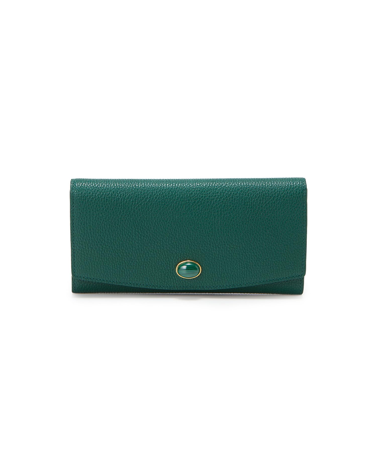 

Billfold Mini Embossed Leather Long Wallet Gemdrops Deep Green [Topkapi] Women s