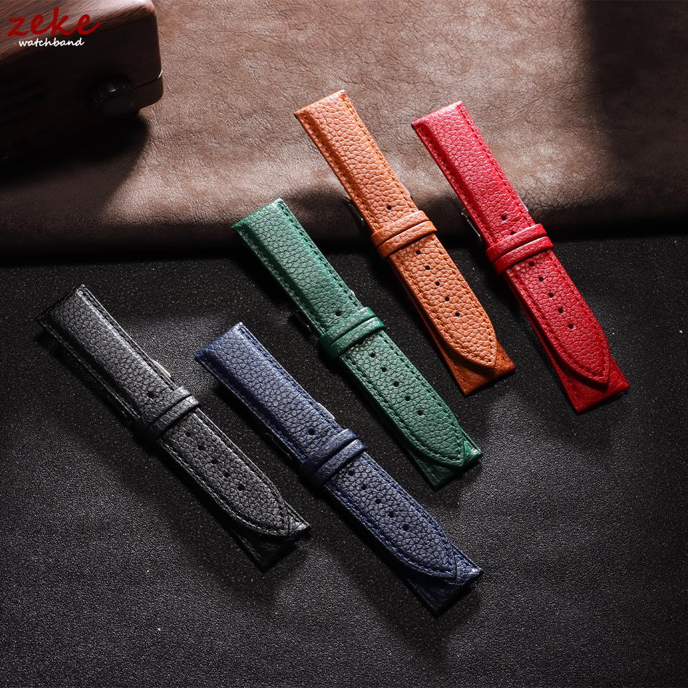 Leather Watch Strap 10/12/14/16/18/20/22mm for Samsung Galaxy Watch7/6/5/4 Vintage Brown Universal Slim Bracelet for Men Women