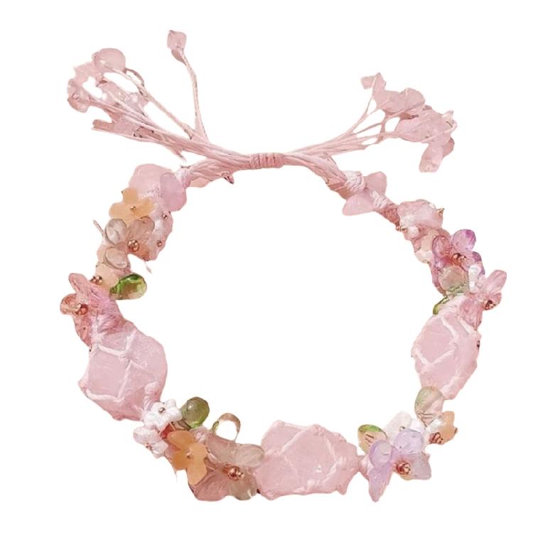 Raws Stone Bracelet Handwoven Energys Net With White Gemstones Trendy Personalize Fashion Accessory for All Occasions