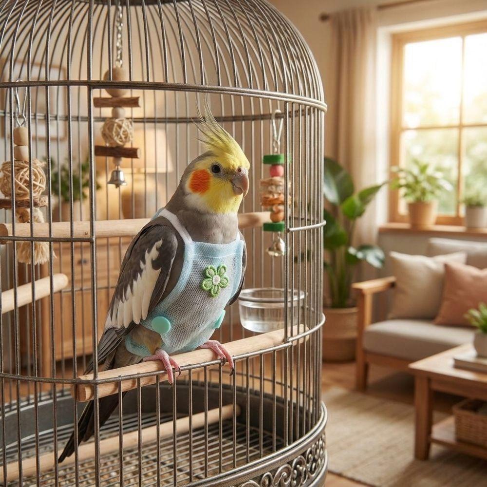 with Leash Bird Flight Suits Breathable Mesh Parrot Flying Clothing Parrot Nappy  Outdoor Travel