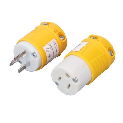 NEMA 5 15P Stecker und NEMA 5 15R Buchse Set Elektrischer Steckerverbinder Ersatz für Camping oder Wohnmobil