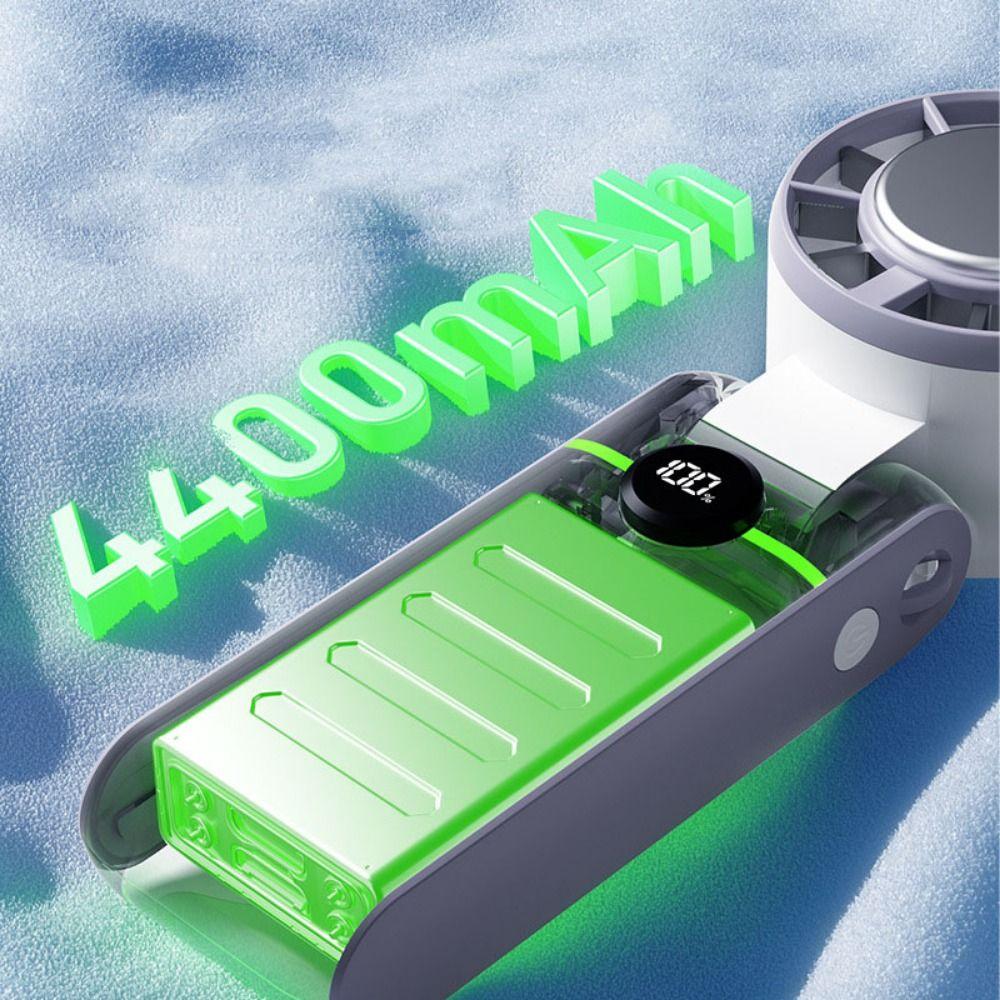 100 Winds Speeds Adjustable Mini Handheld Fan LED Display Hanging Neck Fan  Cooling Fan