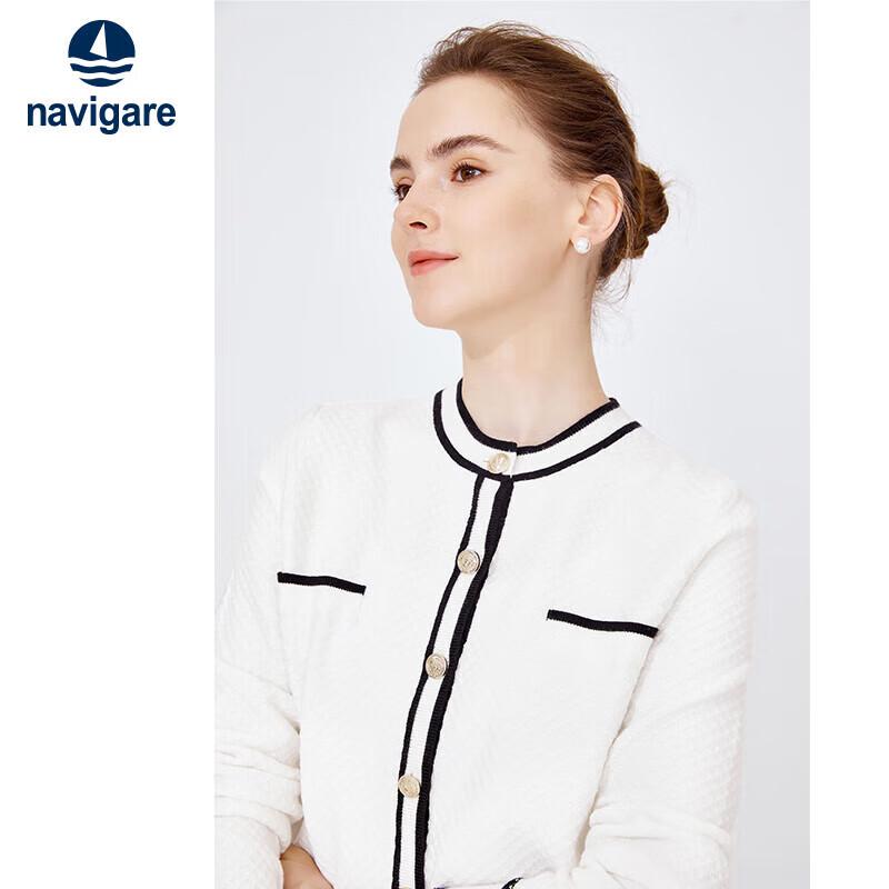 Navigare Women's Round Neck Little Fragrance Style Knitted Cardigan