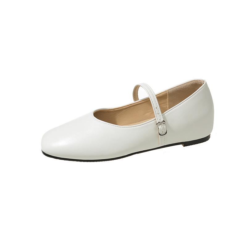 Ladies Shoes 2024 Hot Sale Buckle Strap Women's Flats Fashion Shallow Daily Flats Women New Round Solid Toe Toe Cap Slippers