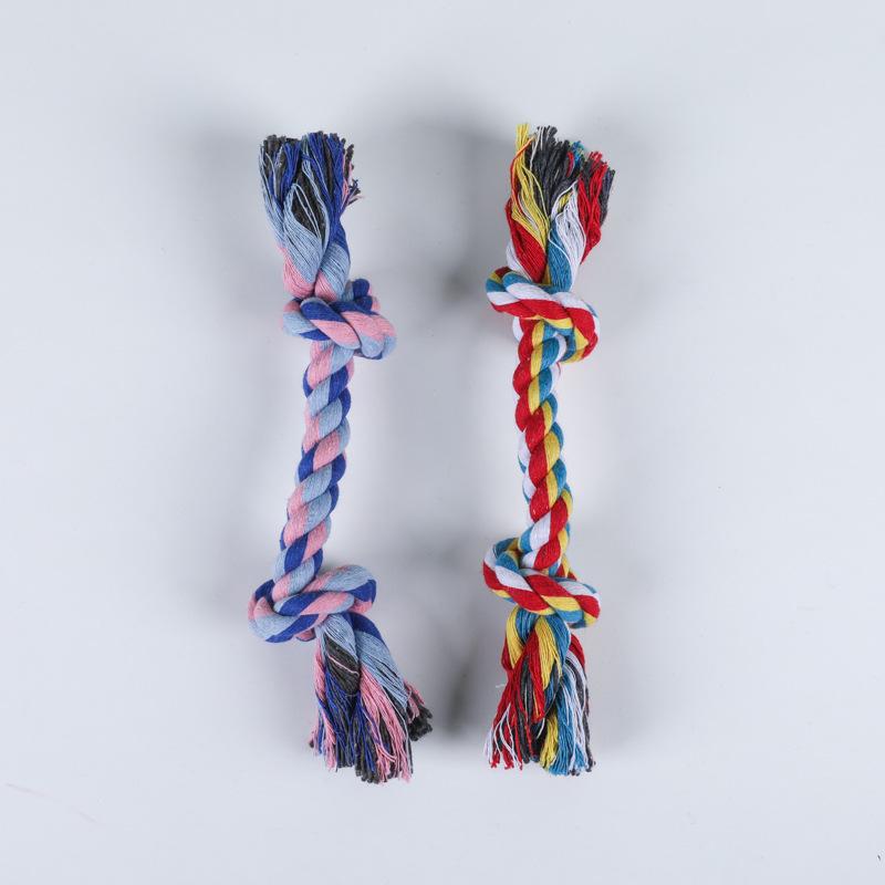 Pet Supplies: Durable Cotton Rope Toys for Cat and Dog Teeth Cleaning, 25g Double Knot Design