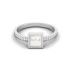 925 Sterling Silver 5MM Square  Pearl Engagement Women Ring